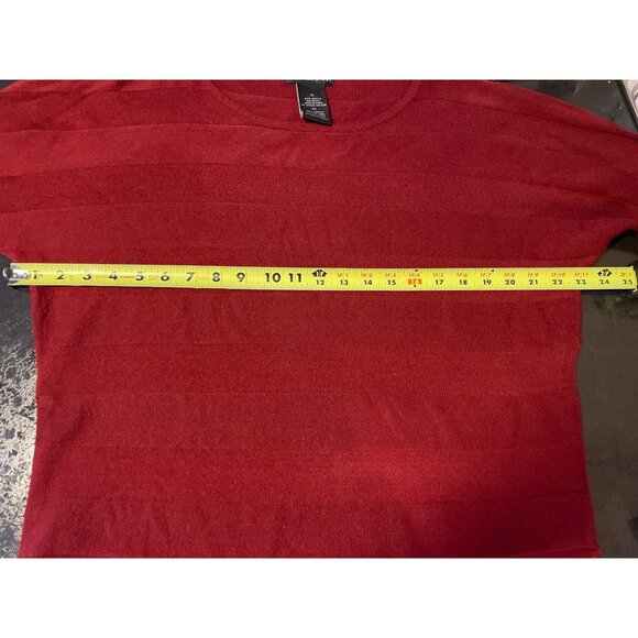 Design History Red Round Neck 3/4 Sleeve Round Hem Sweater Sz XL - Picture 5 of 8